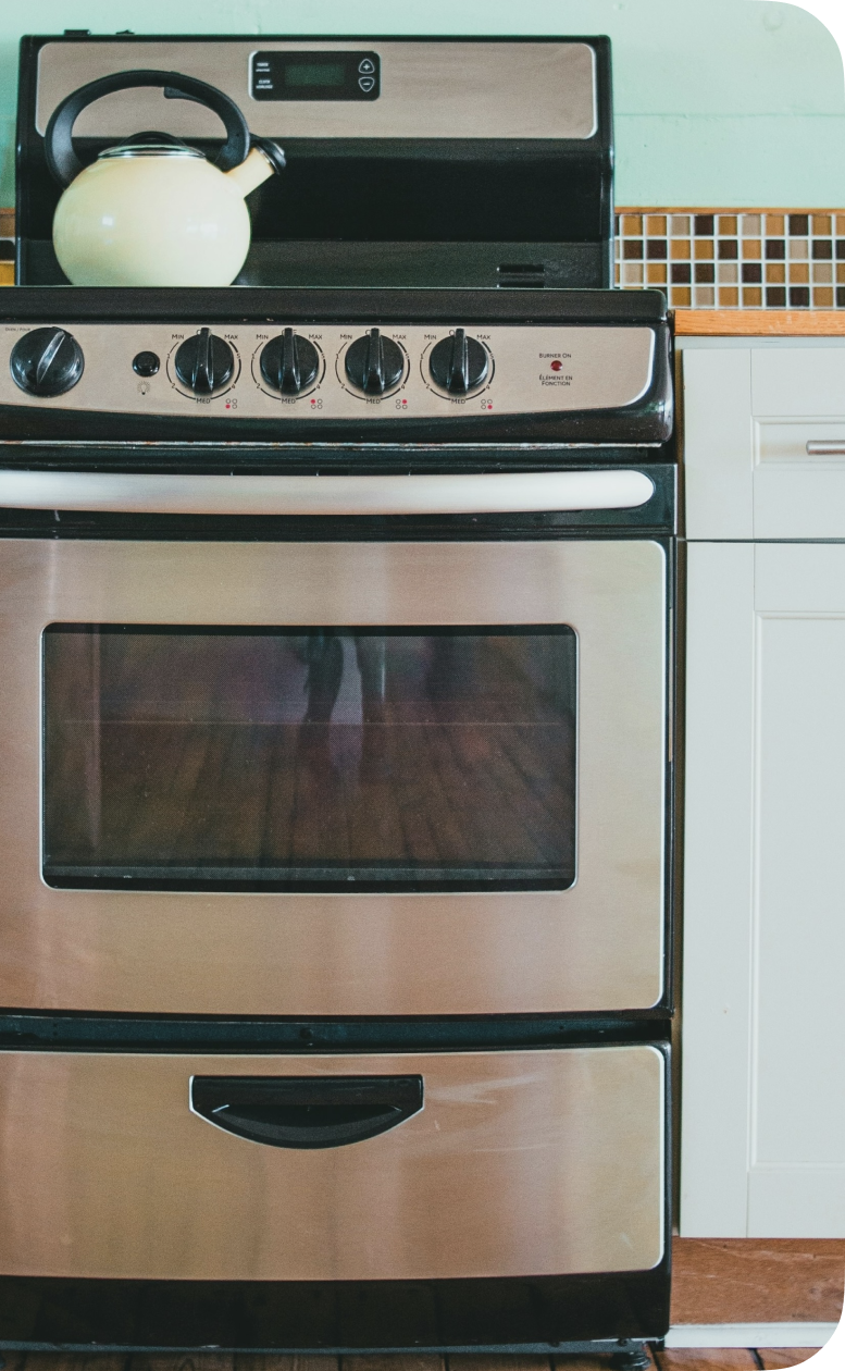 Rustfritt komfyr som kan flyttes med Flytto