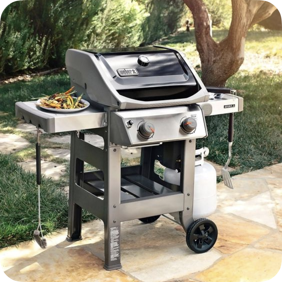 Gassgrill i hagen som kan flyttes med Flytto